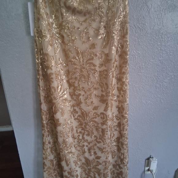 NWT Azazie Porcelain Champagne Dress Formal Mother Of The Bride A16 - Picture 5 of 9